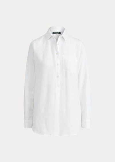 Ralph Lauren Linen Langærmet Skjorter Dame Danmark (DZVKJ0738)